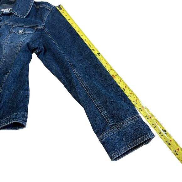 Vtg 90s Y2K Denim Jean Jacket Women's Blue Large Stretch Western Country Cowboy - Picture 7 of 8